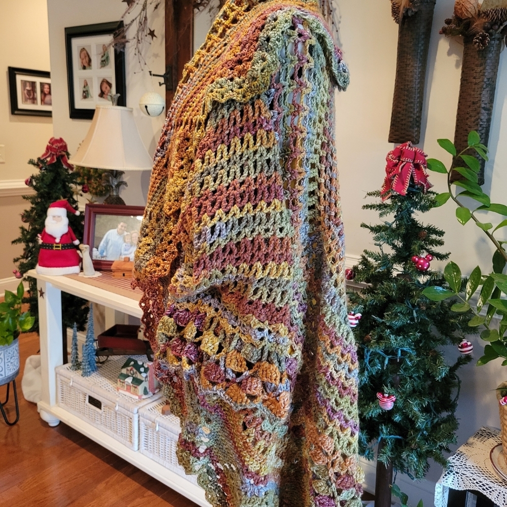 Colorful Crochet Open-Front Cardigan - Picture 4 of 4